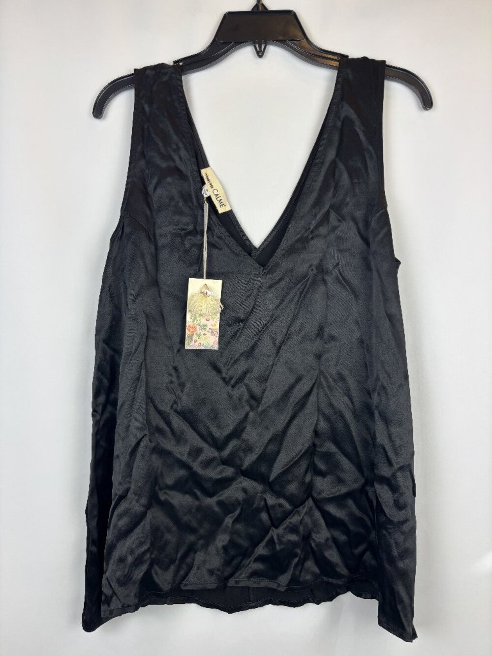 Medium Johnny Was Calme Sleeveless Black 100% Viscose Top V Neck Tank Flowy